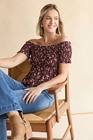 Perdita Floral Smocked Off Shoulder Blouse