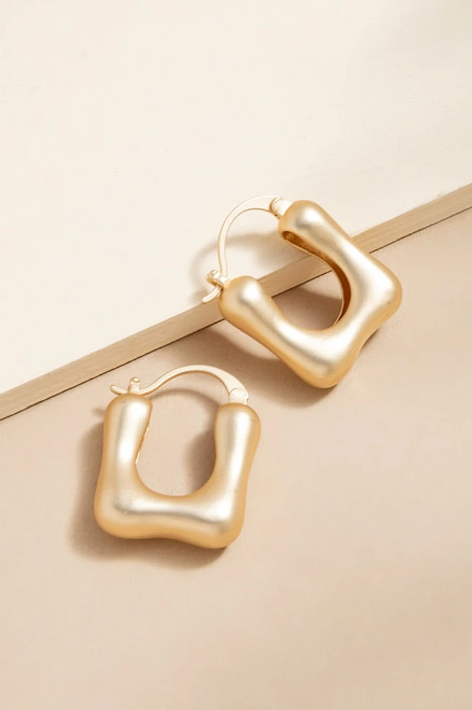 Rita Puffy Square Huggie Earrings