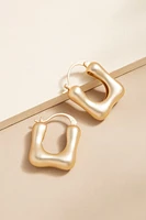 Rita Puffy Square Huggie Earrings