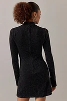 Meredith Mock Neck Glitter Mini Dress