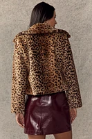 Alana Leopard Print Faux Fur Jacket