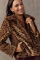 Alana Leopard Print Faux Fur Jacket