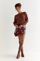 Andrea Waffle Dolman Pullover Sweater