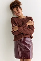 Andrea Waffle Dolman Pullover Sweater