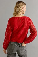 Dora Crewneck Allover Lace Blouse