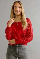 Dora Crewneck Allover Lace Blouse