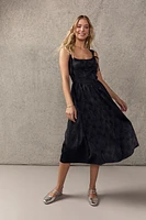 Helena Satin Jacquard Midi Dress