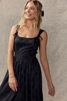 Helena Satin Jacquard Midi Dress