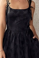 Helena Satin Jacquard Midi Dress