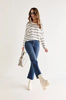 Candice Striped Long Sleeve Dolman Knit Top