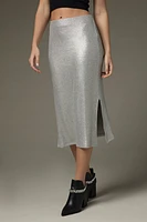 Kara Metallic Knit Midi Skirt
