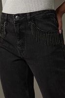 Vickie Fringe Pocket Denim Jeans