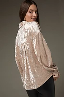 Marisol Crushed Velvet Button Down Top