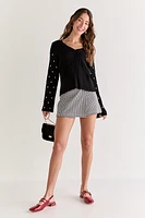 Nellie Pearl Embellished Pullover Sweater