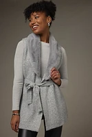 Julia Sleeveless Faux Fur Collar Cardigan