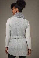 Julia Sleeveless Faux Fur Collar Cardigan