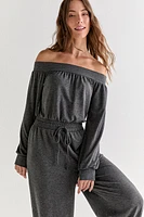 Mari Off Shoulder Cozy Jumpsuit