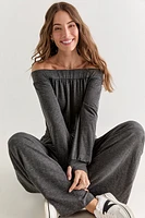 Mari Off Shoulder Cozy Jumpsuit