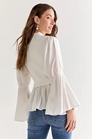 Sallie Mock Neck Twofer Blouse