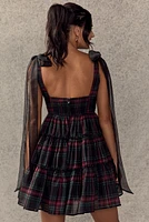 Alana Ruffle Tiered Plaid Mini Dress