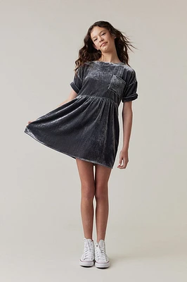 Hello Franki Oversized Velvet T-Shirt Dress for girls