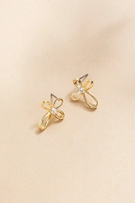 Abby Loop Cross With Crystal Center Studs