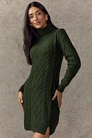 May Cable Knit Mini Sweater Dress