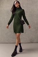 May Cable Knit Mini Sweater Dress