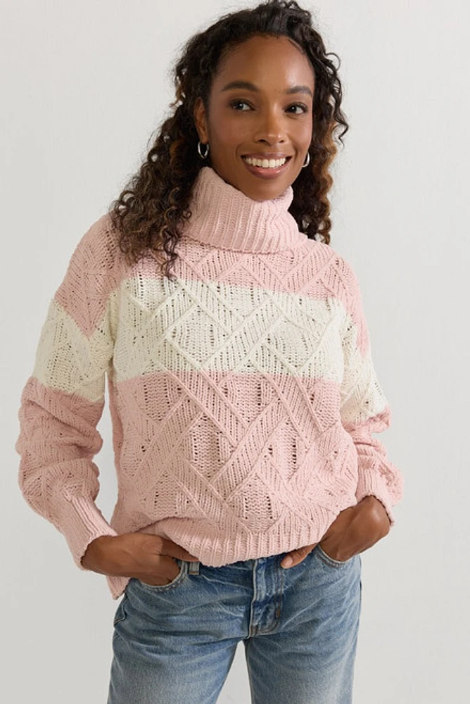 Brenda Turtleneck Chenille Pullover Sweater