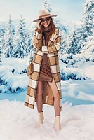 Maricela Long Plaid Coat