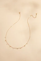 Rose Quartz Stone Station Carded Necklace