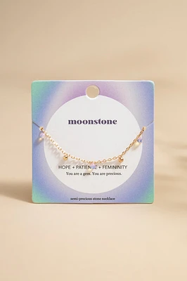 Moonstone Station Carded Necklace