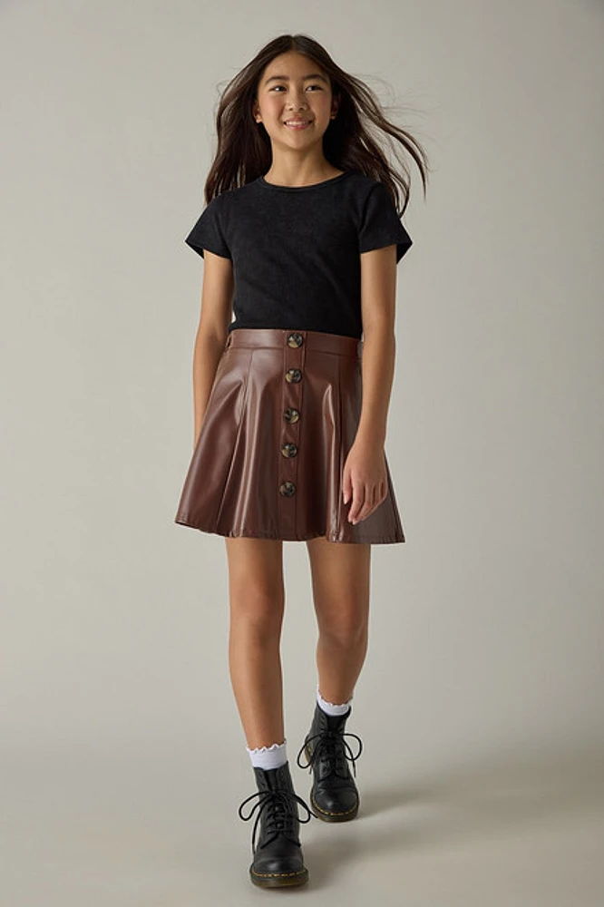 Hello Franki Faux Leather Skirt for girls