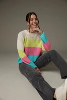 Holly Neon Color Block Pullover Sweater