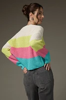 Holly Neon Color Block Pullover Sweater