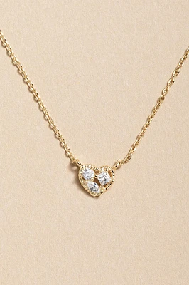 Robin Heart Crystal Pendant Necklace