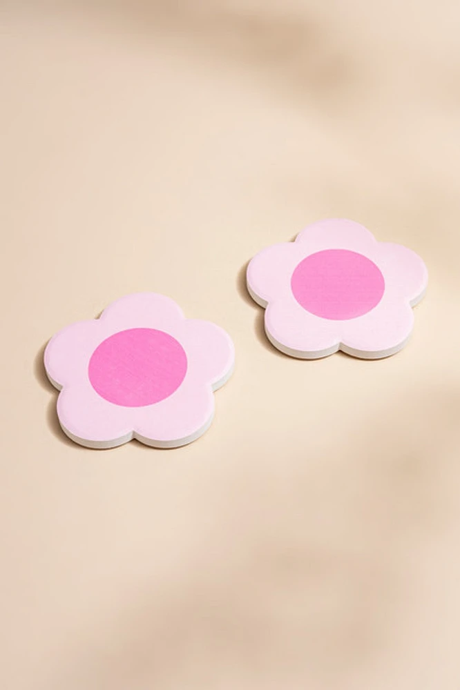 Stacy Pink Flower Car Coaster