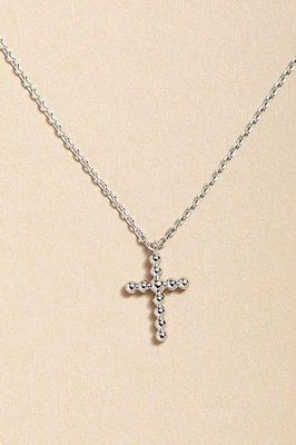 Gabrielle Beaded Cross Pendant Necklace