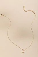 Laurie Crystal Bow With Pearl Pendant Necklace