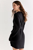 Diane Cable Knit Tie Waist Mini Dress