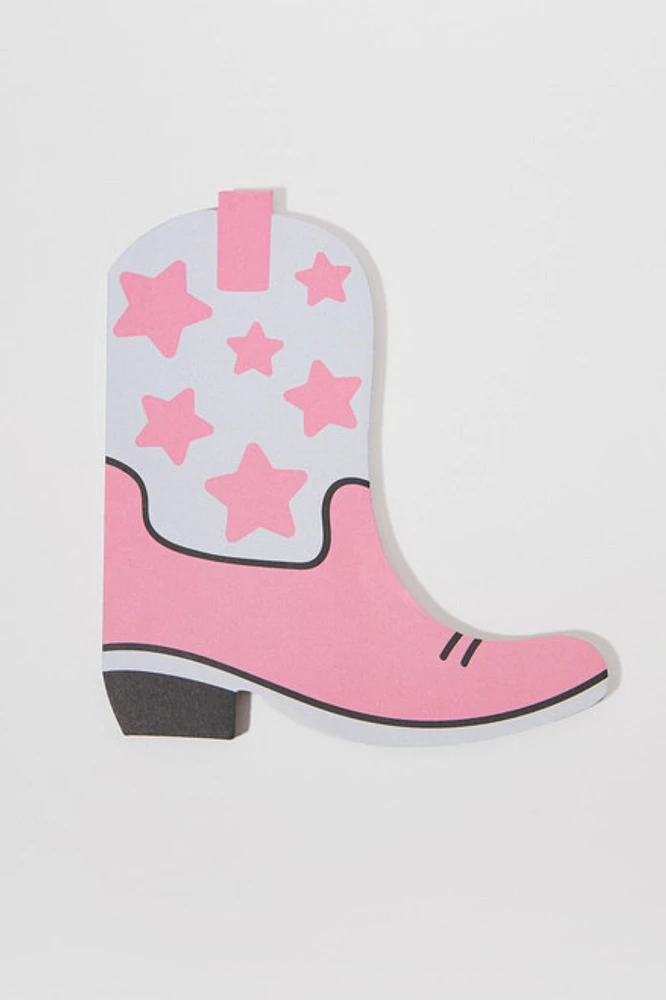 Jess Cowgirl Boot Die Cut Notepad