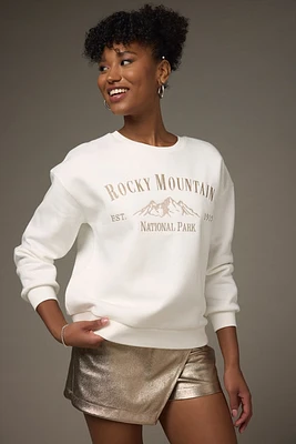 Rockie Mountain Metallic Embroidered Sweatshirt