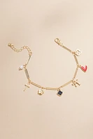 Jenny Mixed Charm Icon Gold Bracelet