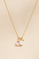 Alicia Crystal And Pearl Dual Pendant Necklace