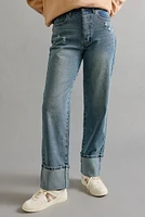 Kendra Cuffed Wide Leg Denim Jeans