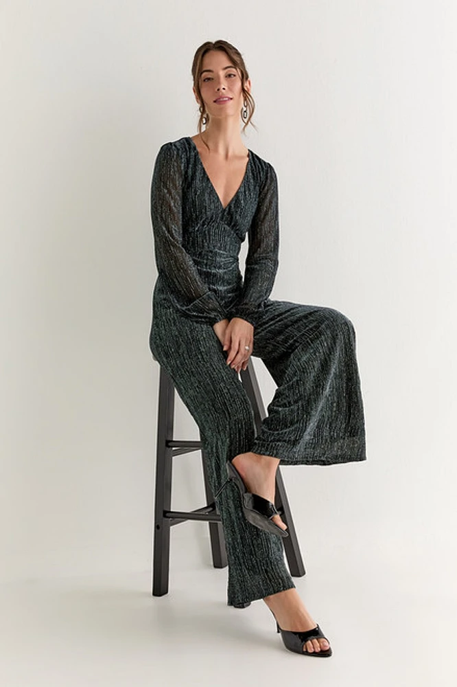 Morgan Shimmer Knit Jumpsuit