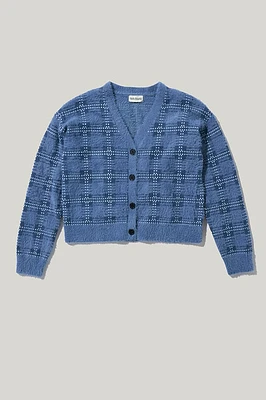 Hello Franki Plaid Short Cardigan for girls