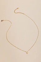 C Mini Initial Stainless Steel Pendant Necklace