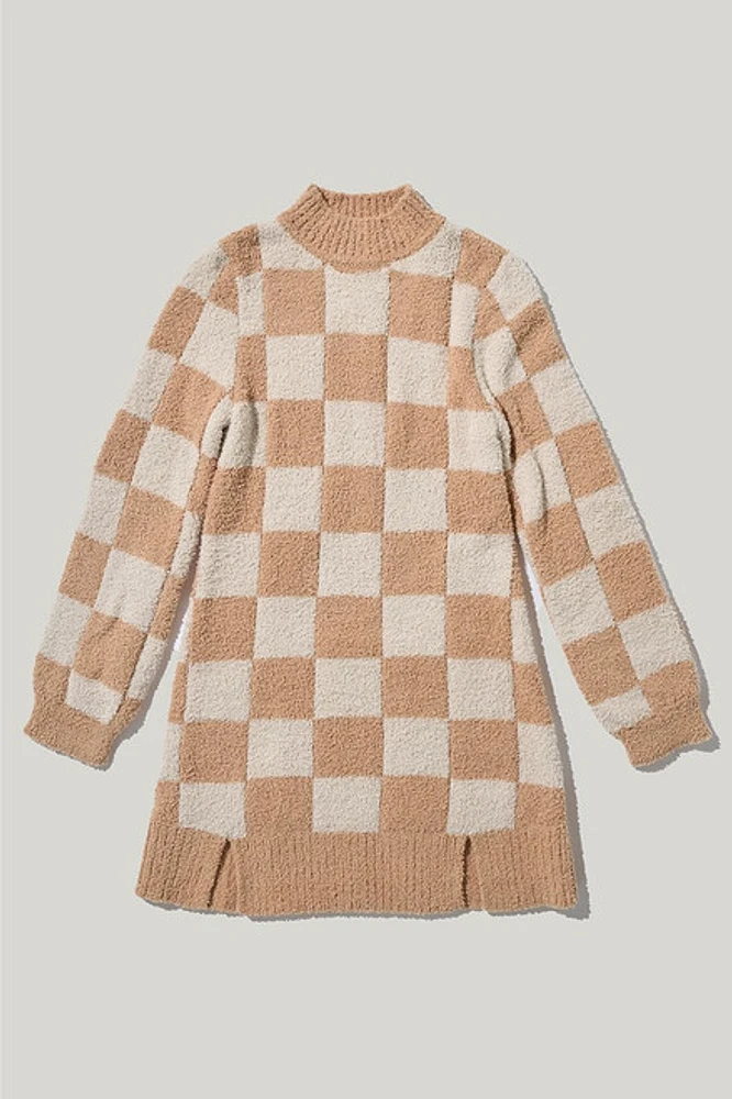 Hello Franki Checkered Sweater Dress for girls