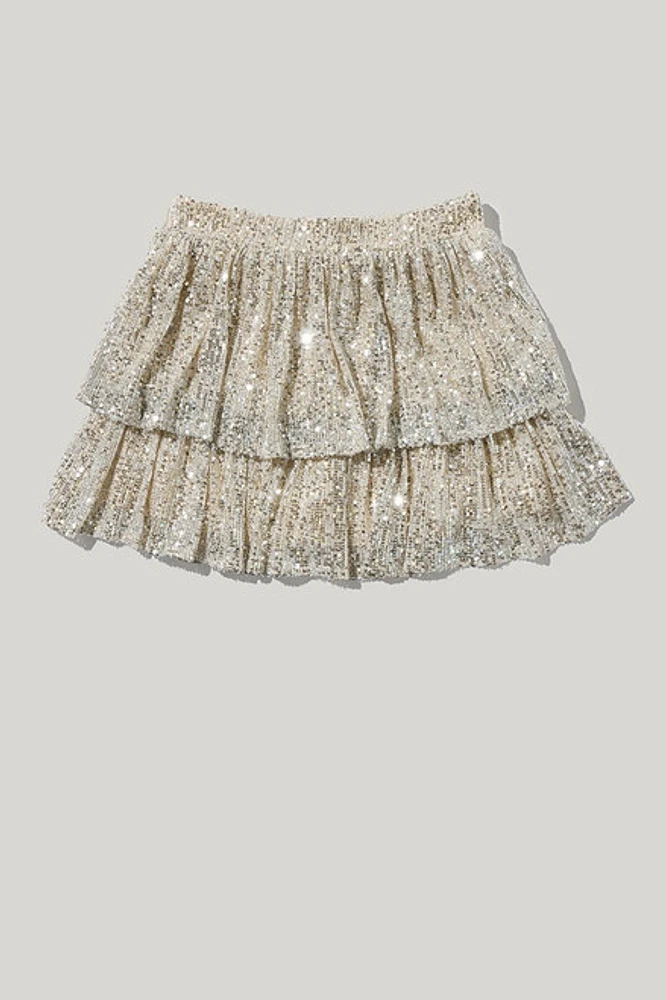 Hello Franki Sequin Tiered Skort for girls